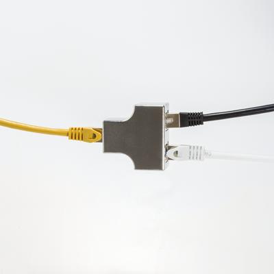 LogiLink MP0037 RJ-45 2 x RJ-45 Zilver kabeladapter/verloopstukje
