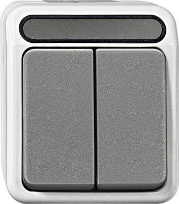 Merten 4074980 AquaStar Compleet Serieschakelaar spatwaterdicht Lichtgrijs 1 stuks 1 stuk(s)