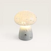 LED Tafellamp Elyos marmo s - Mushroom lamp van natuurlijk glas met geïntegreerde dimmer en USB-C oplaadfunctie - thumbnail