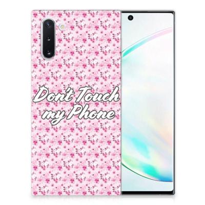 Samsung Galaxy Note 10 Silicone-hoesje Flowers Pink DTMP Samsung Galaxy Note 10 Silicone-hoesje Flowers Pink DTMP