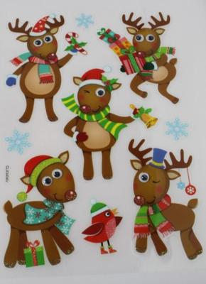 Stickers Wiggle Eye rendier 8 stuks | 48 stuks