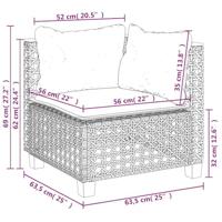 8-delige Loungeset met kussens poly rattan beige - thumbnail