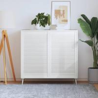 Louvredeuren 2 st 99,3x59,4 cm massief grenenhout wit - thumbnail