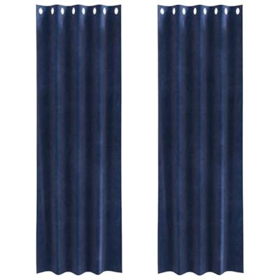 VidaXL Verduisterende gordijnen 2 pcs donkerblauw 140 x 225 cm fluweel