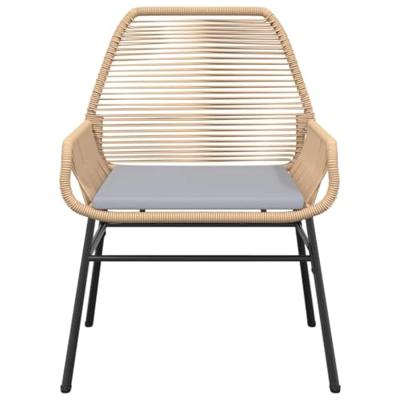 5-delige Tuinset met kussens poly rattan glas bruin