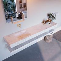 MONDIAZ ALAN-DLUX 200cm planchet Ostra. Vrijhangende wastafel CLOUD links zonder kraangat, kleur Ostra. - thumbnail