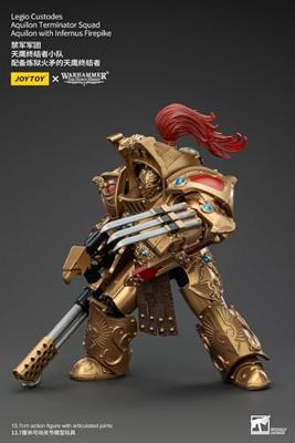 Warhammer The Horus Heresy Action Figure 1/18 Legio Custodes Aquilon Terminator Squad Aquilon with Infernus Firepike 14 cm