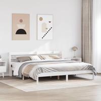 Bedframe zonder matras massief grenenhout wit 200x200 cm - thumbnail