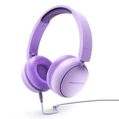 Energy Sistem UrbanTune hoofdtelefoon met kabel, 100% gerecycled kunststof, afneembare kabel, microfoon, spraakassistent, paars