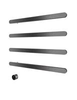 Hotbath &MORE set van 4 rails RASS80 SOFT SQUARE 80 cm met separate schakelaar en inbouw element Geborsteld Gunmetal PVD (RASS80-4BGP) - thumbnail
