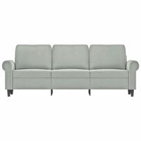 Driezitsbank 180 cm fluweel lichtgrijs - thumbnail