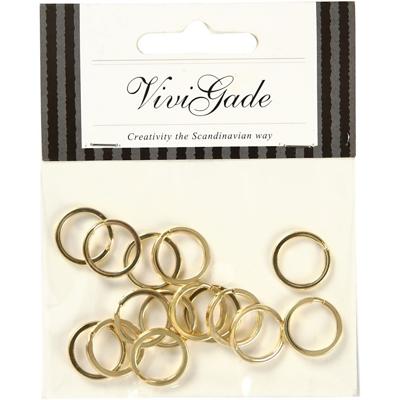 Vivi Gade Splitring, d 15 mm, verguld, 15 stuk/ 1 doos