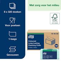 Reinigingsdoek Tork W8 Premium 1-laags 8x40 vel groen 194550 | 8 stuks - thumbnail
