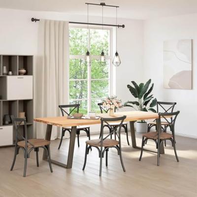 Eettafelpoten 2 st U-vormig 100x(72-73) cm staal naturel