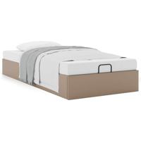 Bedframe zonder matras 100x200 cm kunstleer cappuccinokleurig - thumbnail