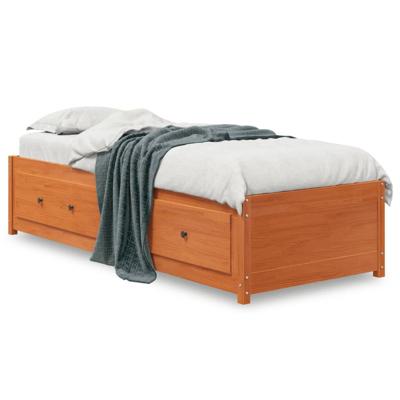 Slaapbank zonder matras 80x200 cm massief grenenhout wasbruin - thumbnail