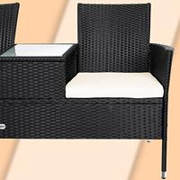Solar tuinlamp wicker hoogte 50cm - thumbnail