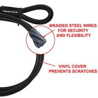 Masterlock Staalkabel, 3m, O10mm, plastic sleeve - 49EURD 49EURD - thumbnail