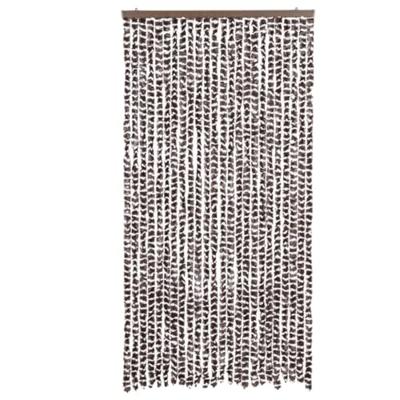 VidaXL Vliegengordijn 100x230 cm chenille bruin en wit