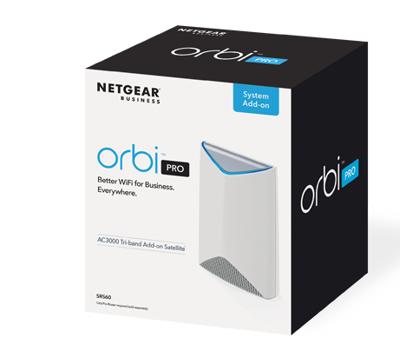NETGEAR Orbi Pro SRS60 draadloze mesh-satelliet voor bedrijven (maximaal extra 175 m² dekking, vereist bestaand ORBI PRO AC3000 tri-band mesh WLAN-systeem, SRS60-100EUS)