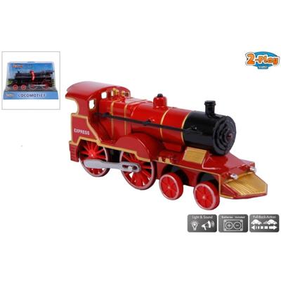 2-play die-cast locomotief met licht en geluid, 14cm