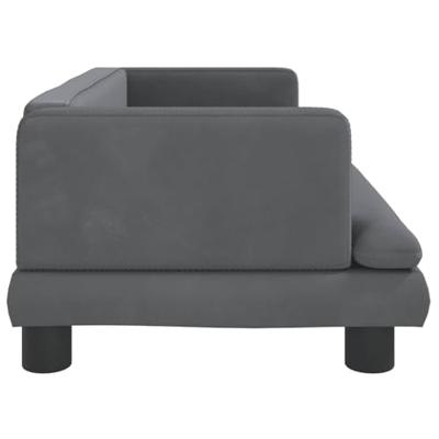 VidaXL Hondenmand 80x45x30 cm fluweel donkergrijs VidaXL Hondenmand 80x45x30 cm fluweel donkergrijs
