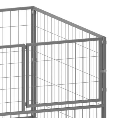 VidaXL Hondenkennel 100x100x70 cm staal zilverkleurig
