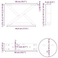 Salontafelpoten 2 st 50x(30-31,3) cm staal antraciet - thumbnail