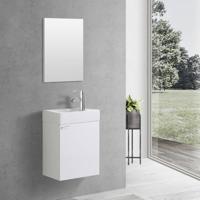 Fonteinkast Creavit Aloni Kleur Wit Onderkast Wastafel En Met Spiegel 40x22x60 cm Creavit - thumbnail