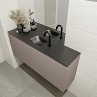 MONDIAZ OLAN 120cm toiletmeubel smoke. LEX wastafel urban midden 1 kraangat - thumbnail