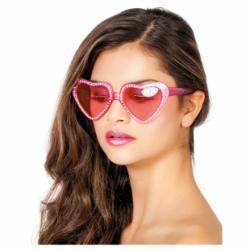 Bril roze hartjes/steentjes