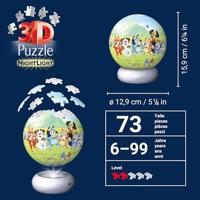 Ravensburger - bluey - 3d puzzle-ball nachtlicht - 73 stukjes - thumbnail