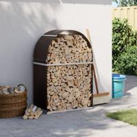 VidaXL Haardhoutopslag 80x45x120 cm gegalvaniseerd staal bruin - thumbnail
