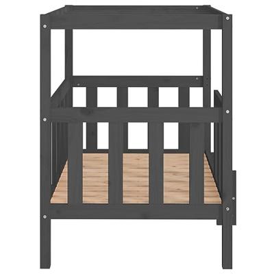 VidaXL Hondenmand 105,5 x 83,5 x 100 cm massief grenenhout grijs