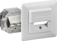 RJ45 Wandcontactdoos Inbouw - 2x RJ45 - CAT-5e - Incl. Afdekraam - Afgeschermde Netwerkdoos - 10 Gigabit - Wit - thumbnail