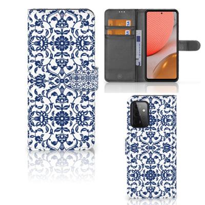 Samsung Galaxy A72 Hoesje Flower Blue Samsung Galaxy A72 Hoesje Flower Blue