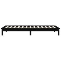 Bedframe massief grenenhout zwart 90x200 cm - thumbnail