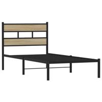 Bedframe zonder matras metaal sonoma eikenkleurig 80x200 cm - thumbnail