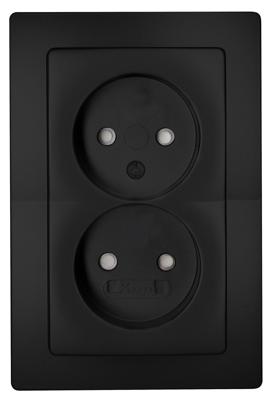 Kopp HK05 mat zwart inbouw stopcontact dubbel - 4621715 Kopp HK05 mat zwart inbouw stopcontact dubbel - 4621715
