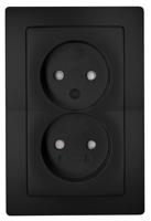 Kopp HK05 mat zwart inbouw stopcontact dubbel - 4621715 - thumbnail