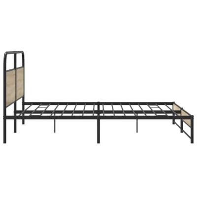 Bedframe zonder matras metaal gerookt eikenkleurig 183x213 cm