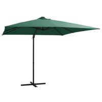 VidaXL Zweefparasol met led en stalen paal 250x250 cm groen - thumbnail