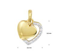 TFT Hanger Geelgoud Hart Zirkonia - thumbnail