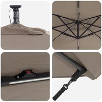 VidaXL Cantilever banana parasol taupe 249 x 249 x 250 cm - thumbnail