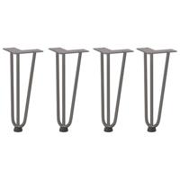 Haarspeld tafelpoten 4 st 30 cm massief staal naturel - thumbnail