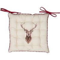 Clayre & Eef Stoelkussen Foam 40x40 cm Beige Rood Katoen Vierkant - thumbnail