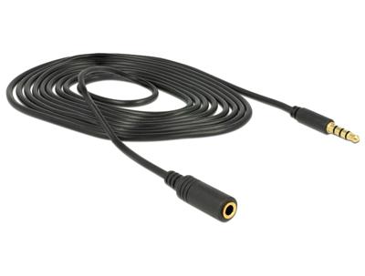 Delock 84667 Stereo Jack Verlengkabel 3,5 mm 4-pins male naar female 2 m zwart Delock 84667 Stereo Jack Verlengkabel 3,5 mm 4-pins male naar female 2 m zwart
