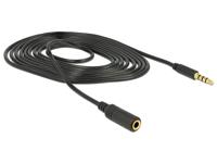 Delock 84667 Stereo Jack Verlengkabel 3,5 mm 4-pins male naar female 2 m zwart - thumbnail