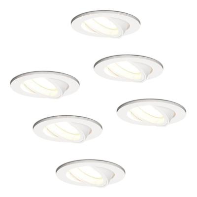 Set van 6 Dublin LED inbouwspot - 4 Watt 345 Lumen - 4000K Neutraal wit - GU10 - Dimbaar - Rond - Kantelbaar - IP20 waterdicht - Wit