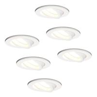 Set van 6 Dublin LED inbouwspot - 4 Watt 345 Lumen - 4000K Neutraal wit - GU10 - Dimbaar - Rond - Kantelbaar - IP20 waterdicht - Wit - thumbnail